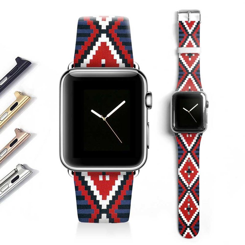 Apple watch band leather watch with stainless steel watch buckle 38mm 42mm S001 - สายนาฬิกา - หนังแท้ หลากหลายสี