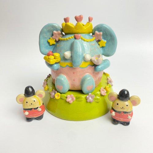 cher’s pottery Handmade ceramic cute Ganesha special gift