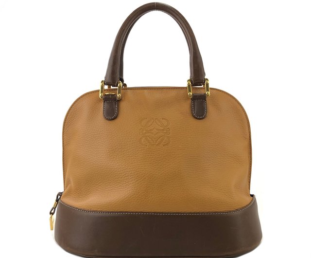 ロエベ LOEWE アナグラム レザー グローブ 手袋 ロゴ ブラウン 日本直送 名牌中古包 】LOEWE ロエベ アナグラム レザー
