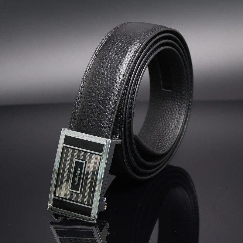 [Thank you dad] Automatic buckle genuine leather gentleman belt T5 belt high quality Valentine's Day - เข็มขัด - หนังแท้ 