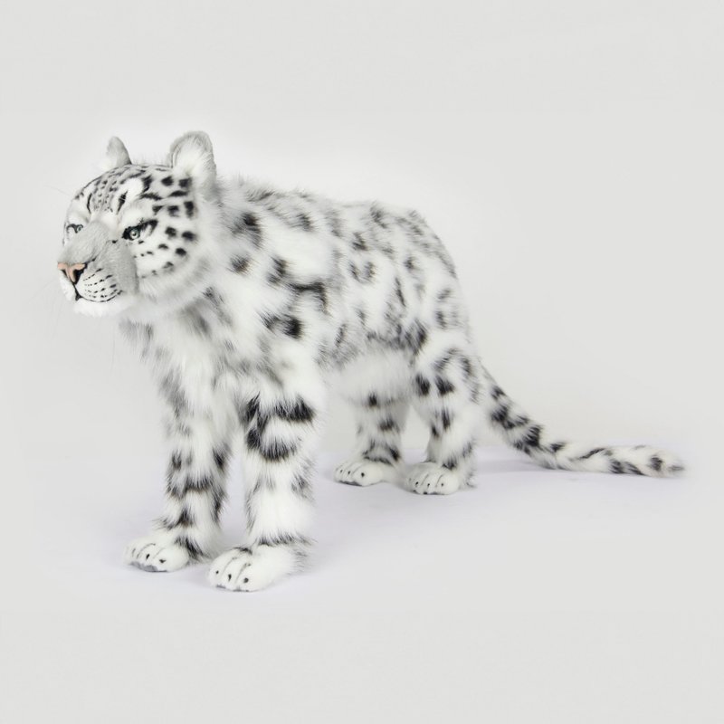 Hansa 7240-Snow Leopard Seat 78 cm long - ของวางตกแต่ง - วัสดุอีโค ขาว