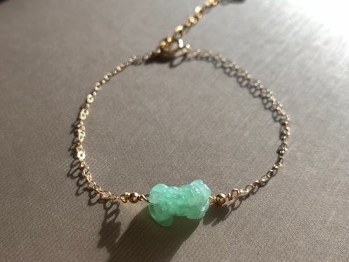 淳玉晶品坊 免費開光 快速出貨 天然A貨緬甸玉翡翠 招財貔貅手鍊 迷你小貔貅