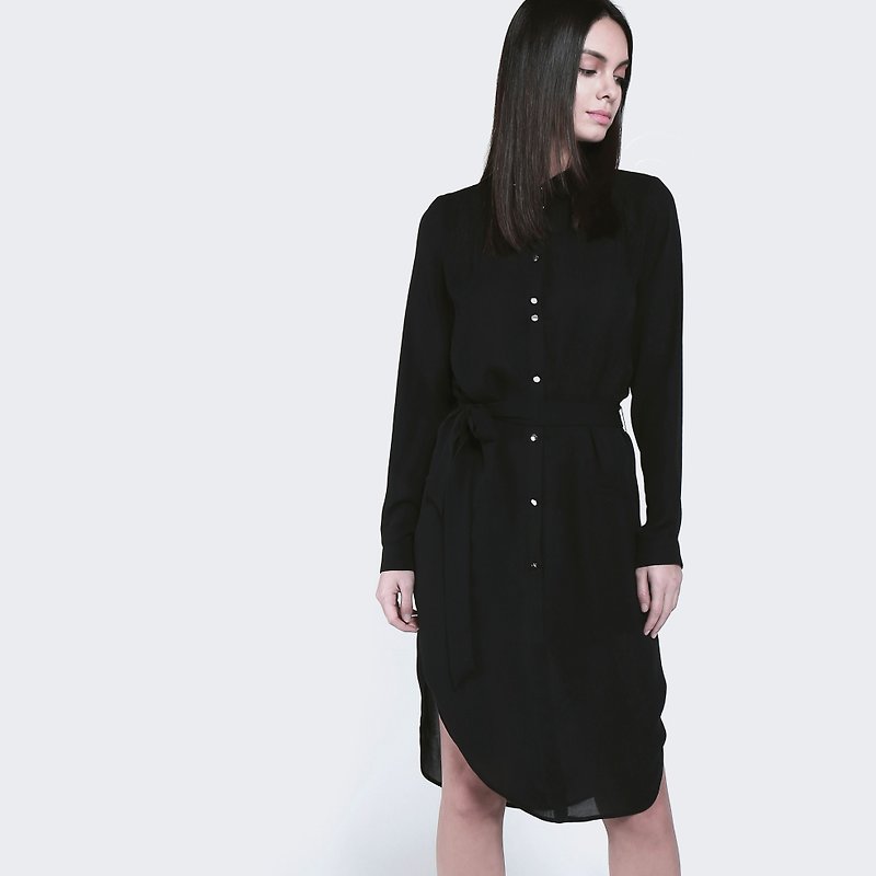 Soft touch chic black shirt dress - One Piece Dresses - Other Materials Black