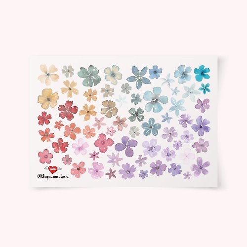 LOPO pastel flower_matte coated pet sticker