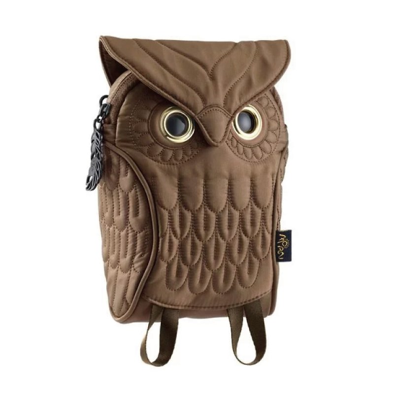 Morn Creations Genuine Owl Waist Bag (M)-Brown - กระเป๋าเป้สะพายหลัง - วัสดุอื่นๆ สีนำ้ตาล