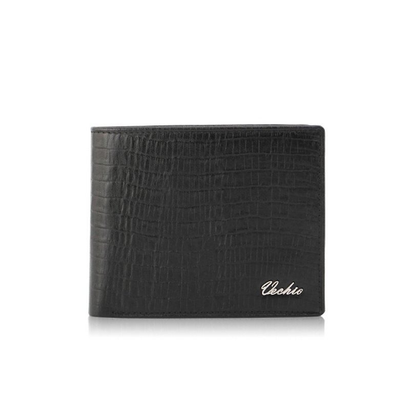 [Free upgrade gift packaging] Darwin 9 card wallet with transparent window in the middle - black/VE046W00 - Wallets - Genuine Leather Black