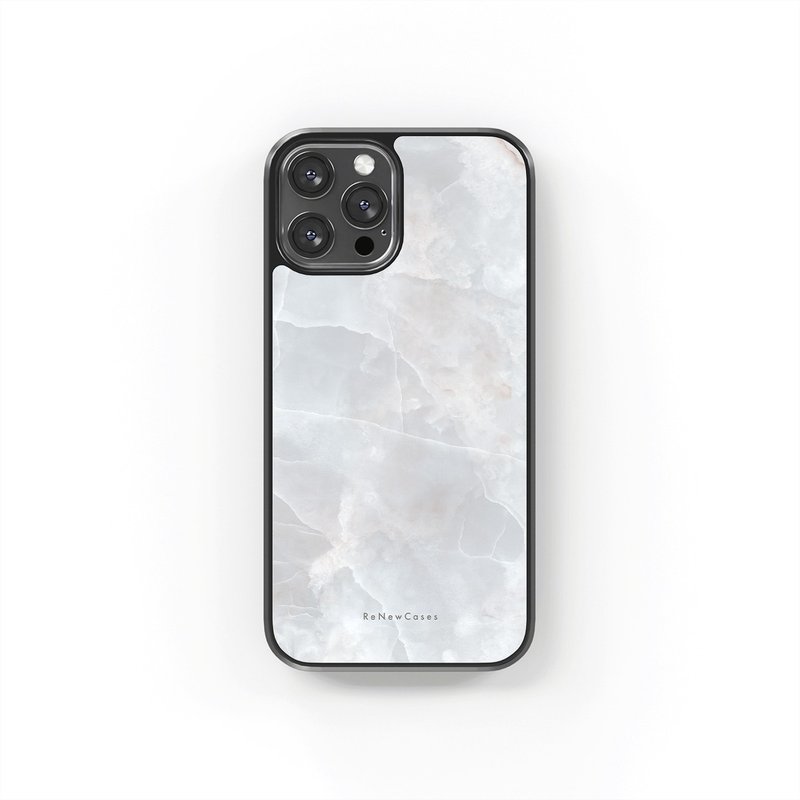 Eco-Friendly Recycled Materials Shockproof 3 in 1 Phone Case Gray Marble - เคส/ซองมือถือ - วัสดุอีโค สีเทา