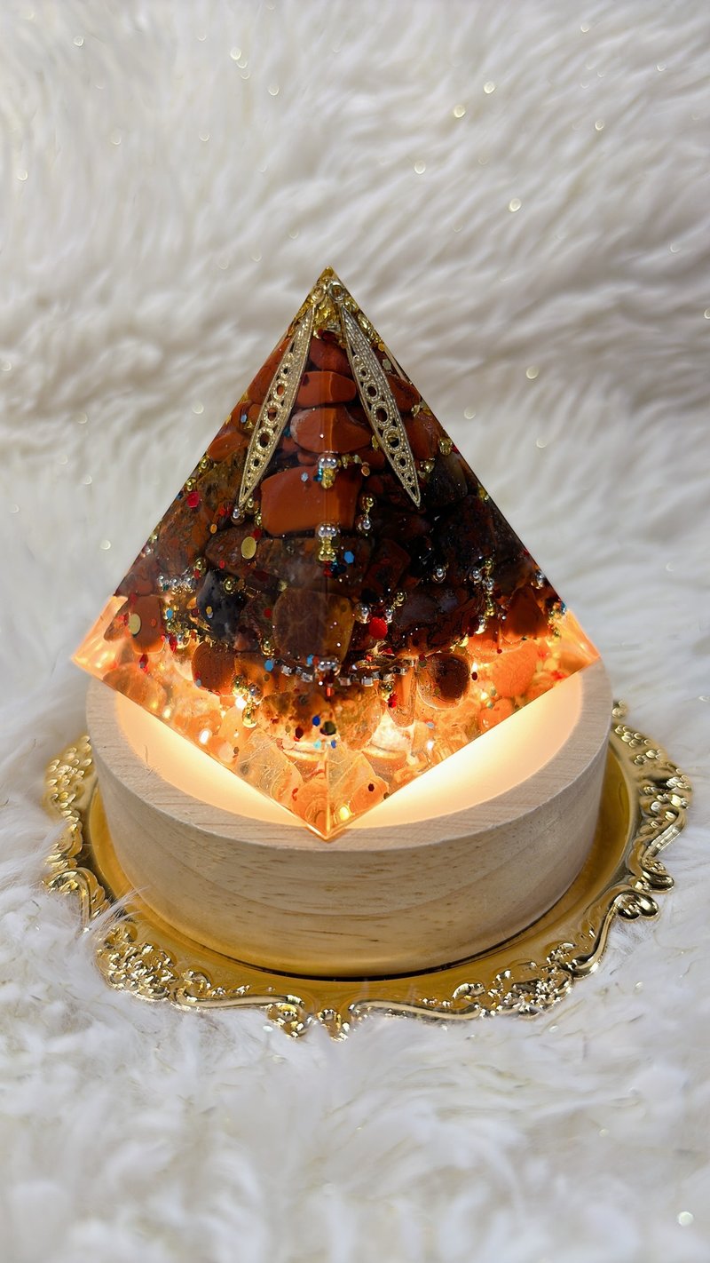 Firm Hope-Red Jasper Aogang Energy Pyramid - Items for Display - Crystal Red