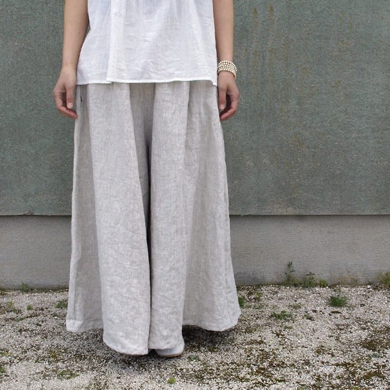 Linen 100 percent maxi-length Gaucho pants Linen 100 maxi car cho / gaucho pants natural - Women's Pants - Cotton & Hemp 