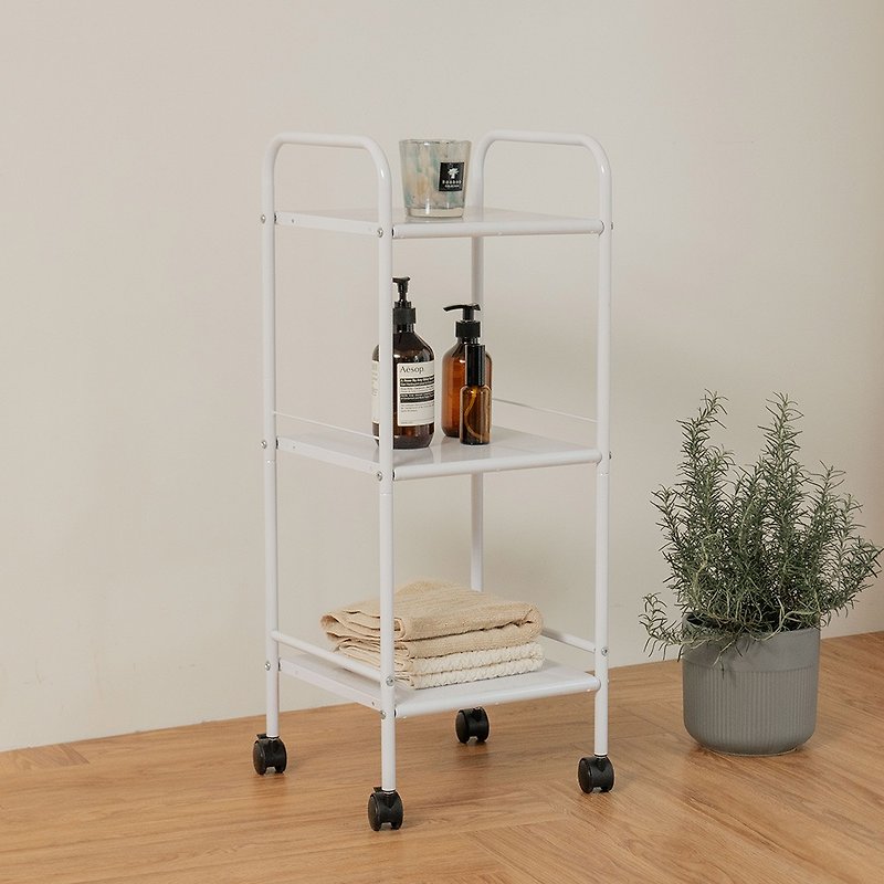 [ikloo] Mobile three-layer storage rack (narrow) - 2 colors available - Shelves & Baskets - Other Metals 