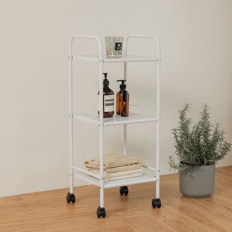 [ikloo] Mobile three-layer storage rack (narrow) - 2 colors available - ชั้นวาง/ตะกร้า - โลหะ 