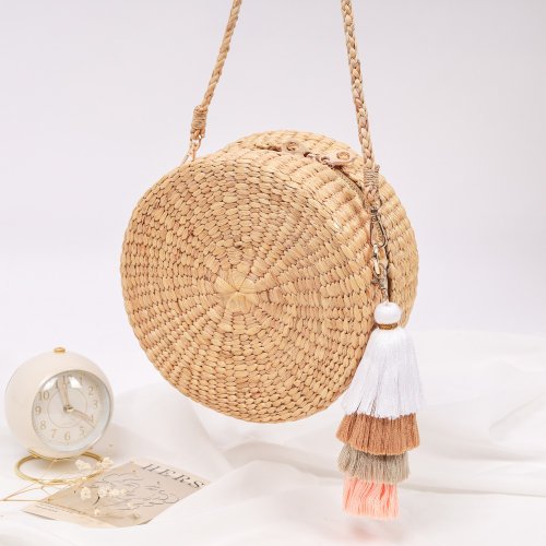 Straw Bag Crossbody Purse with Faux Leather Strap, Tassel, Handmade Woven  Bag - Shop ReleafStore Handbags & Totes - Pinkoi