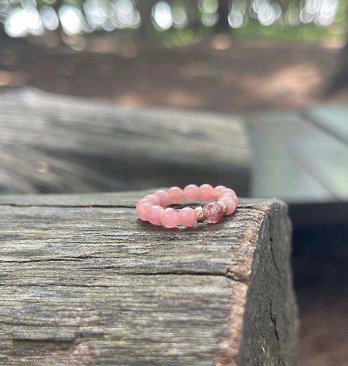 MODOMODO accessory design 飾品設計 ll 紅紋石與草莓晶戒指 ll 美國14kgf包金 天然石戒指