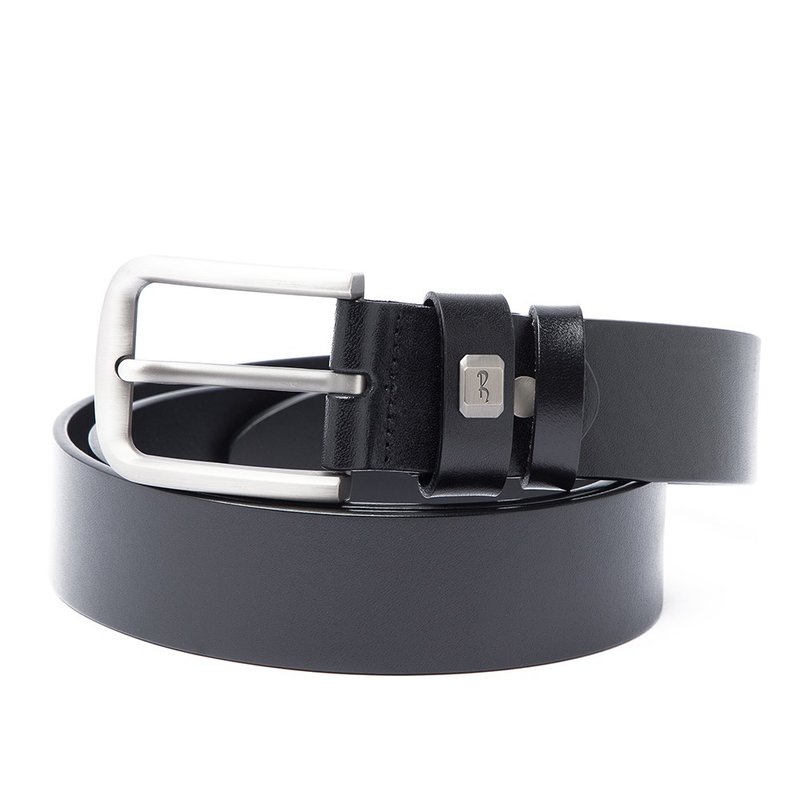 【Roberto Mocali】(RM-8203BKF)扣洞式皮帶-黑色 - 皮帶/腰帶 - 真皮 黑色