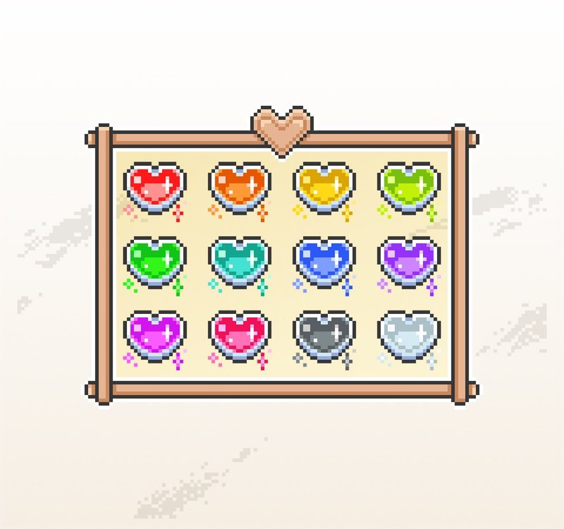 Twitch小奇點及訂閱者徽章/忠誠徽章套圖/像素風/閃亮愛心寶石 - Logo 設計/圖案設計 - 其他材質 