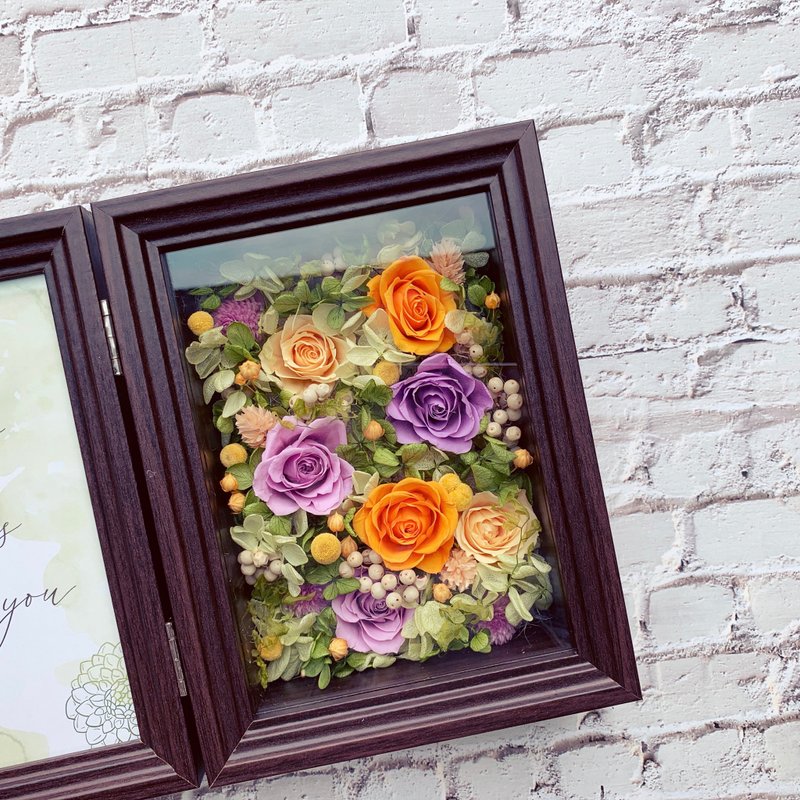 [Eternal Flower Frame] Fruit Bush Oil Painting Spot Birthday Gift Wedding Anniversary No Withered Flowers - กรอบรูป - พืช/ดอกไม้ สีส้ม
