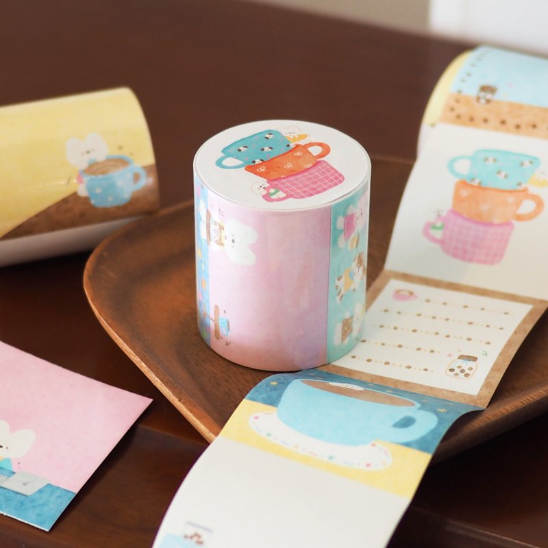 小狗巴士VOL.14 可愛小狗 易撕便簽卷/可書寫貼紙卷/手帳素材 - 膠紙/膠帶/紙膠帶 - 紙 多色