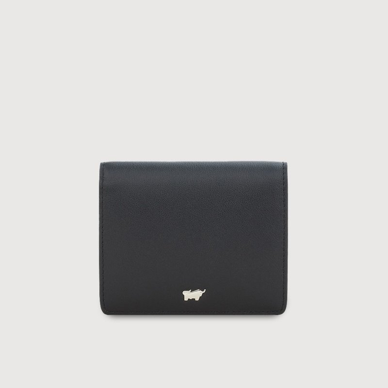 【Complimentary Gift Wrapping Upgrade】Venus-B Bi-fold Wallet with 3 Card Slots - Black / BF849-401-BK - กระเป๋าสตางค์ - หนังแท้ สีน้ำเงิน
