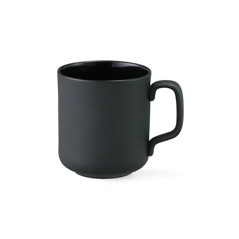 【NARUMI】MonoStyle joint bone china 330ml mug-black - Mugs - Pottery White