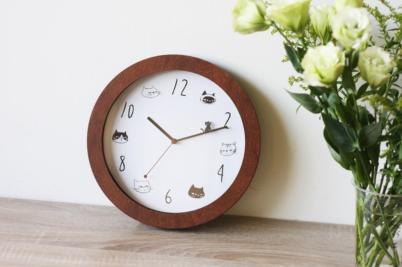 Cats Wooden Wall Clock - นาฬิกา - ไม้ 