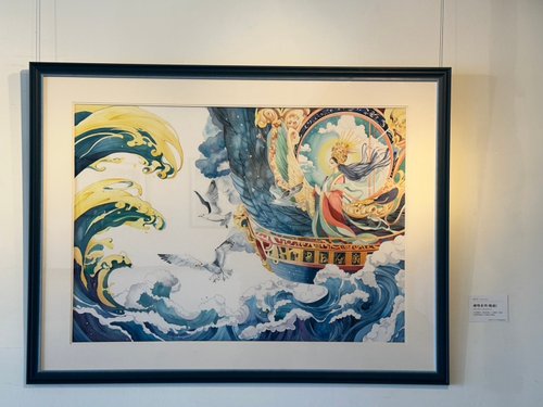 謎の輪　絵　水彩画　絵画　飾り Amazon.co.jp: 絵画 インテリア おしゃれ 鳳凰 ヒーリングアート