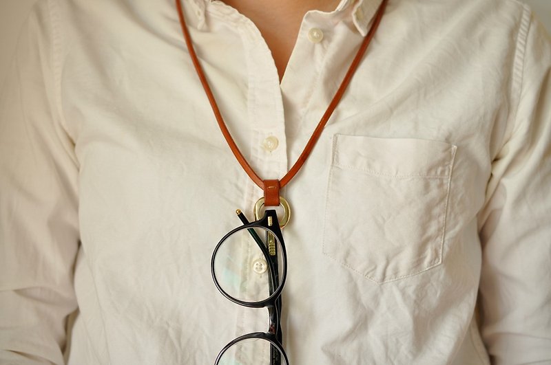 BT06 Sean Glasses Belt - Tea Tea - Necklaces - Genuine Leather Brown
