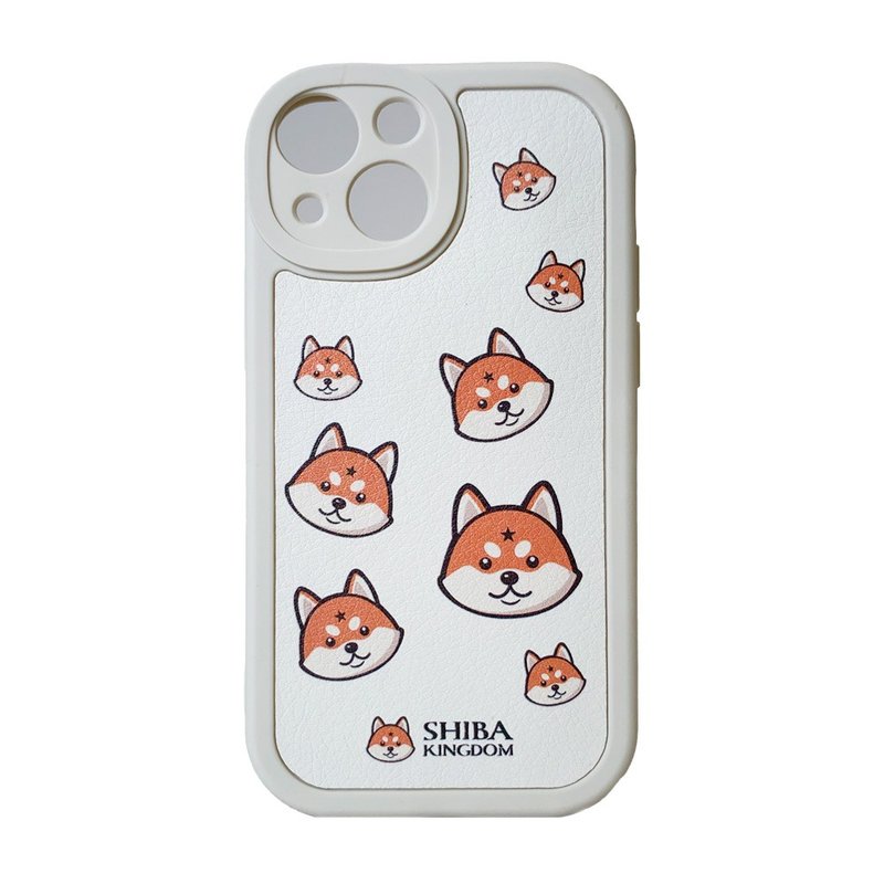 Shiba Inu Samurai Phone Case iPhone 01PU - Phone Cases - Faux Leather White