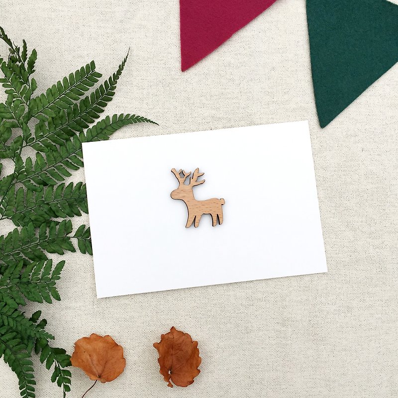 Deer Christmas Card ／ Postcard - การ์ด/โปสการ์ด - ไม้ 