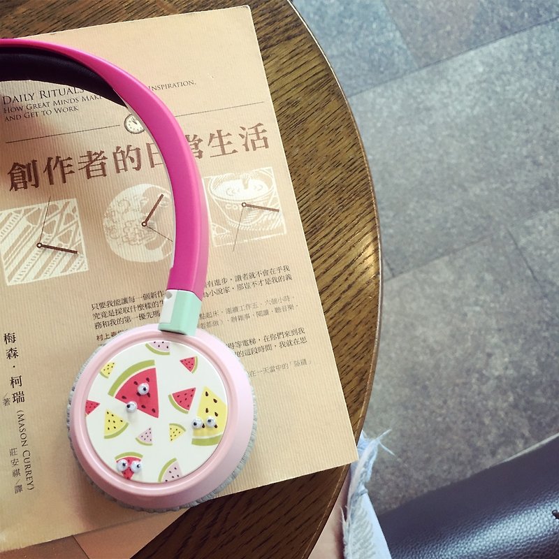 "Bright" customized wired headset Summer series "I am a watermelon, not send big star" limited edition printing (no eyes Oh) - Headphones & Earbuds - Plastic Multicolor