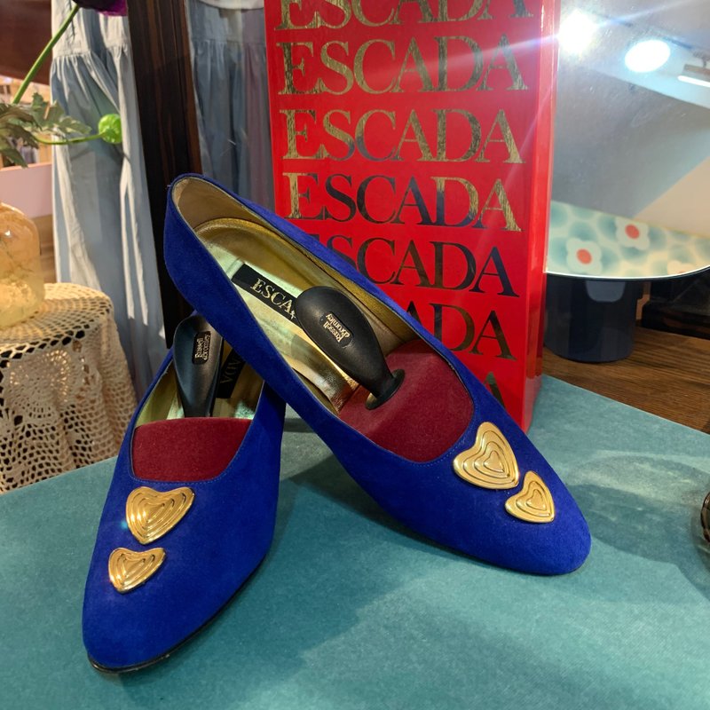 Escada Royal blue heart pumps - รองเท้าส้นสูง - ไฟเบอร์อื่นๆ สีน้ำเงิน