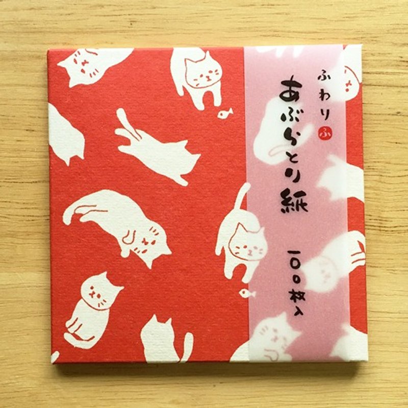 日本 伊予和紙 Fuwari 吸油面紙100枚【貓咪(FWA005)】 - 其他 - 紙 多色