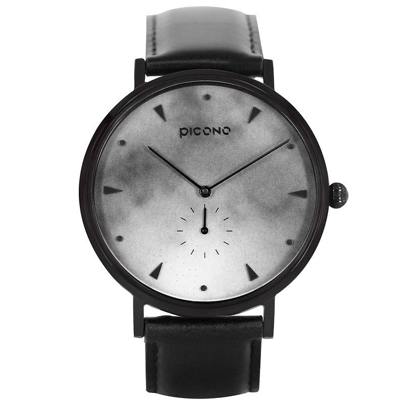 【PICONO】A week 系列 渲染簡約黑色真皮錶帶手錶 / AW-7607 - 男裝錶/中性錶 - 不鏽鋼 多色