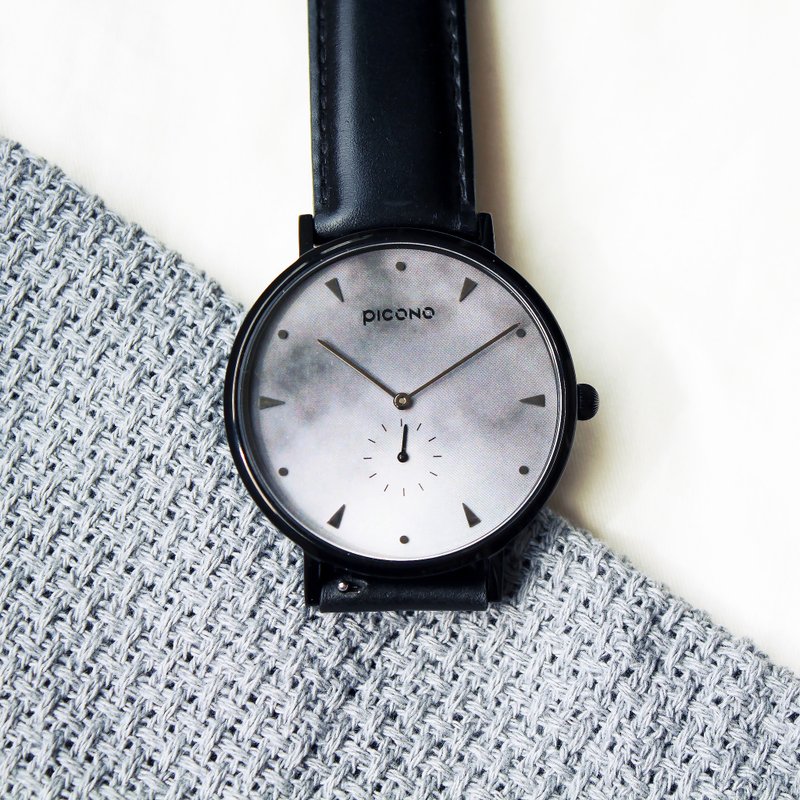 【PICONO】A week collection black leather strap watch / AW-7607 - นาฬิกาผู้ชาย - สแตนเลส หลากหลายสี