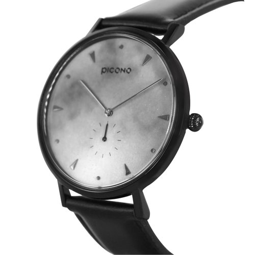 【PICONO】A week collection black leather strap watch / AW-7607