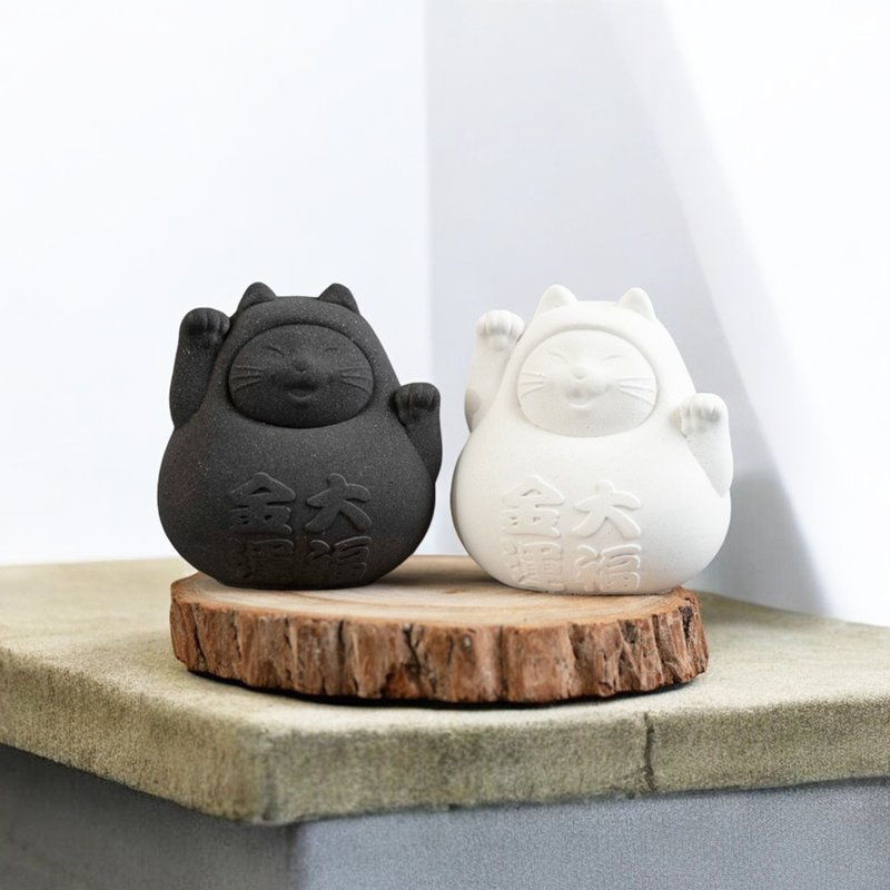 [Roly-poly lucky cat] Chubby lucky cat (middle) - น้ำหอม - ปูน 