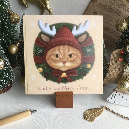 Nordic Umi 巨喵國的貓麋 - 聖誕明信片