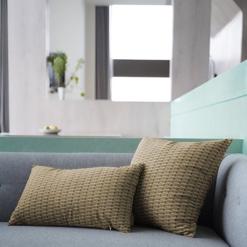 CIAOGAO Zen Pillow Cushion Rattan New Chinese Retro Sofa Living Room Simple Soft Decoration Winter Pillow Case - Pillows & Cushions - Polyester Khaki