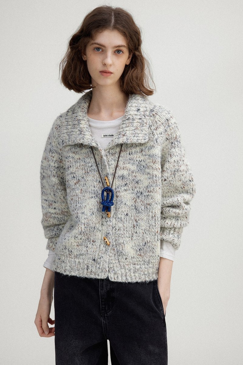 Snowy morning sheep wool soft knitted sweater - Women's Sweaters - Other Materials Multicolor