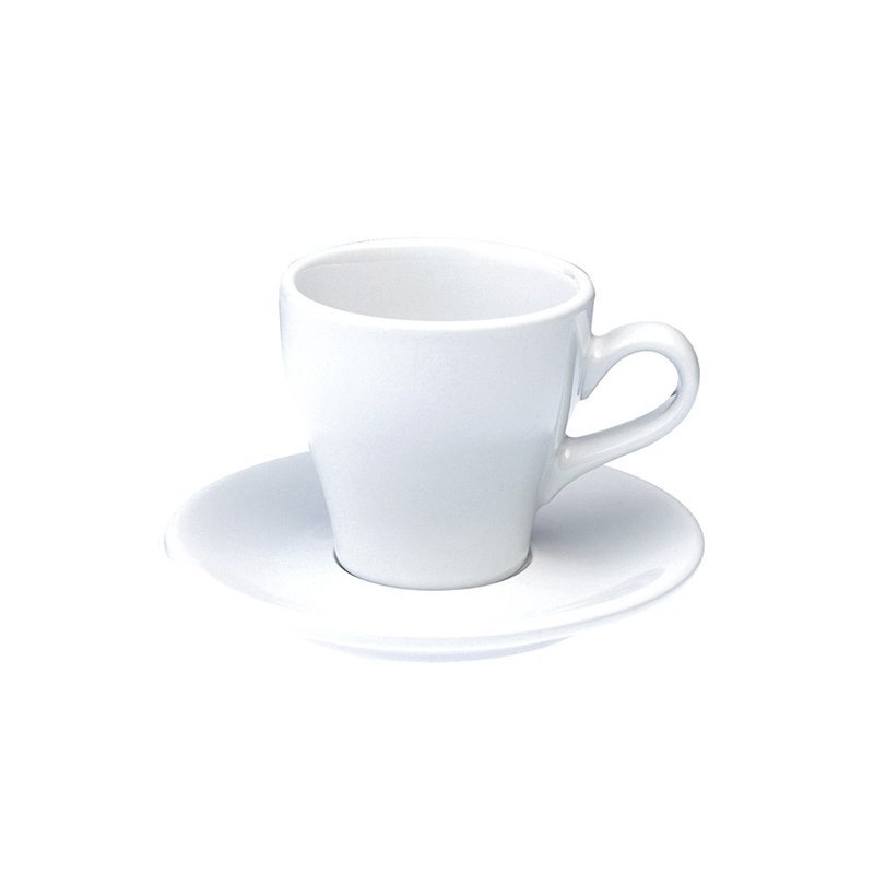 LOVERAMICS | Tulip Series - 180ml Cappuccino Cup & Plate Set (White) - แก้ว - เครื่องลายคราม 