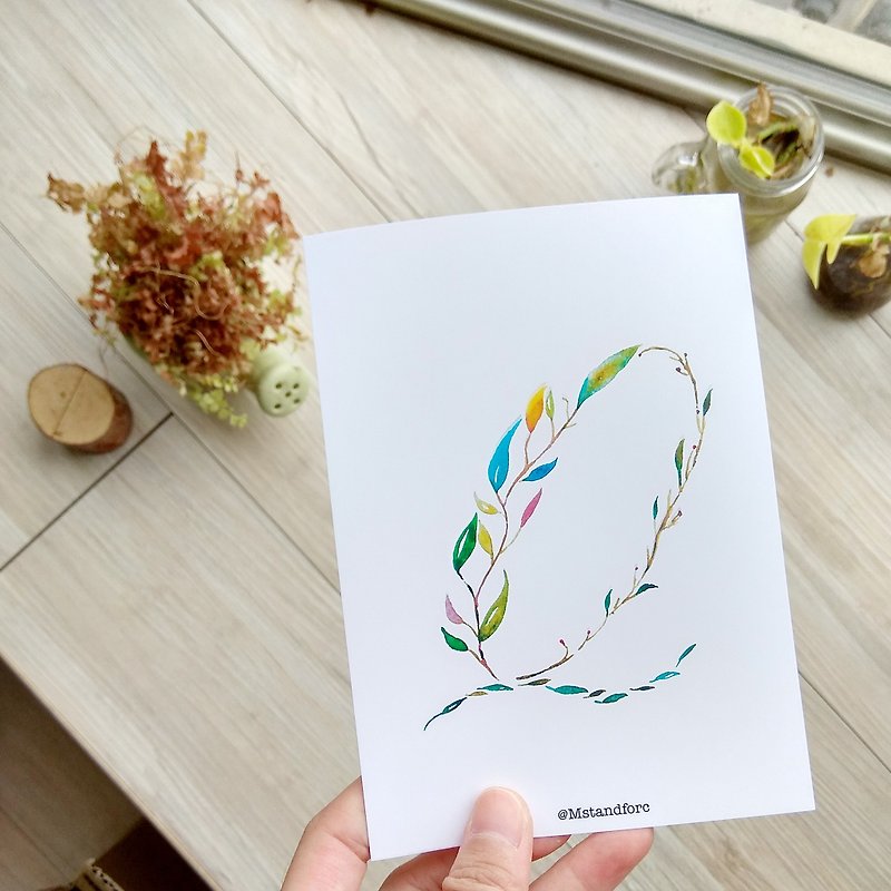カード| |グリーティングカード紙刺繍の手紙QハガキにMstandforcの水彩画 - カード・はがき - 紙 多色