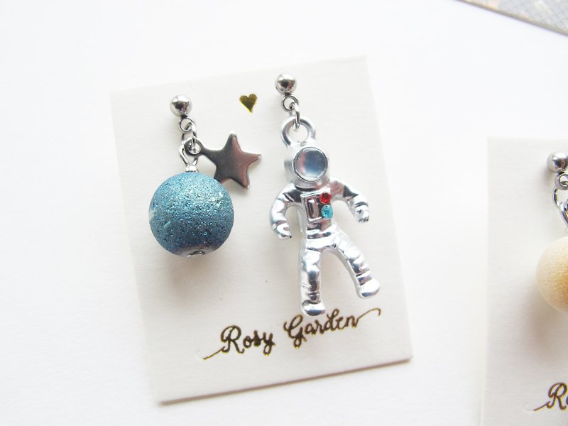 Rosy Garden spaceman earrings - Earrings & Clip-ons - Stainless Steel Multicolor