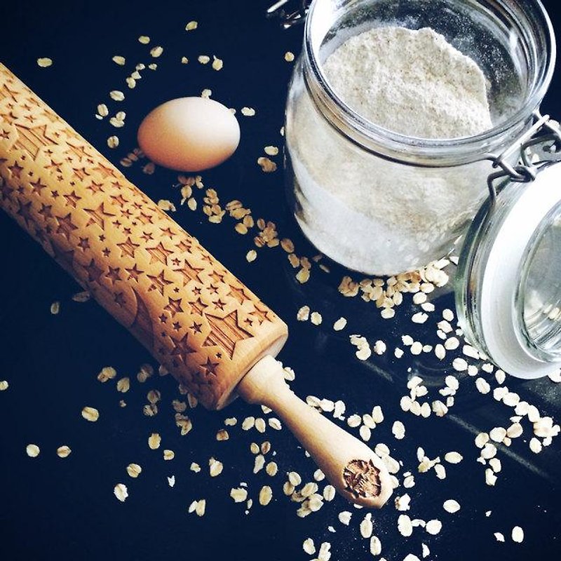 star + moon rolling pin * STARS - Cookware - Wood 