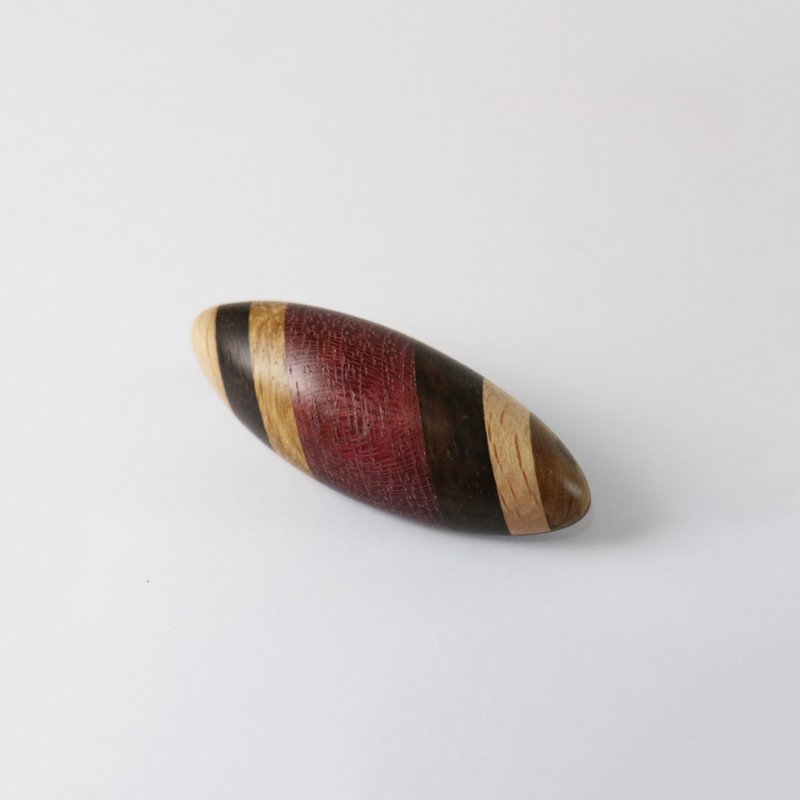 Wooden cobblestone brooch-long - เข็มกลัด - ไม้ หลากหลายสี