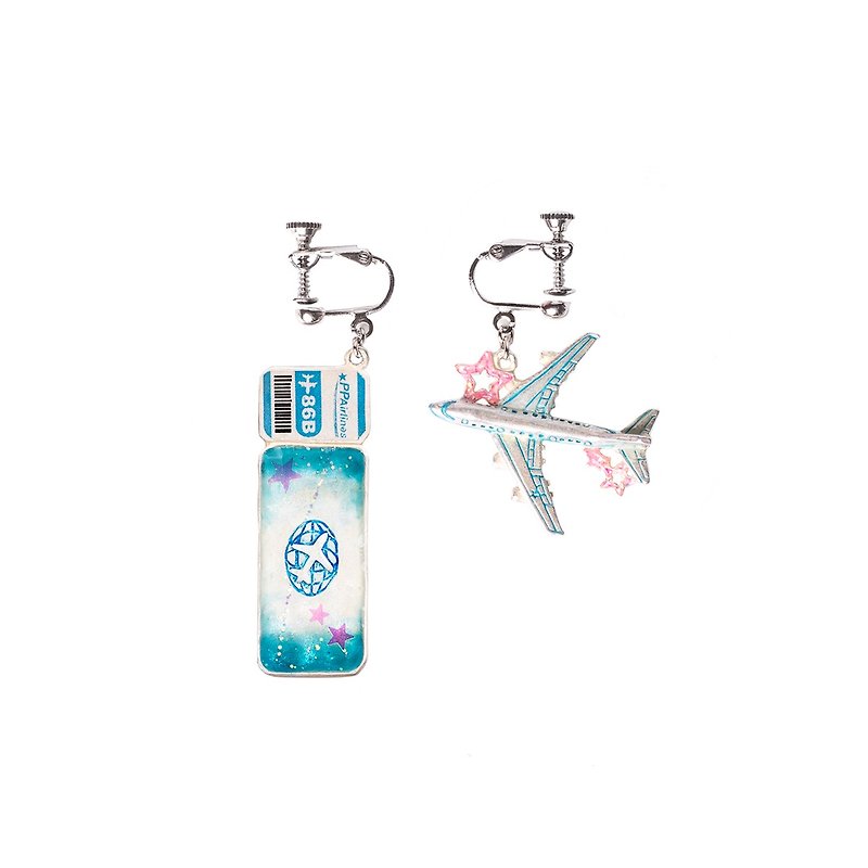 Flight - Earrings & Clip-ons - Other Metals Blue