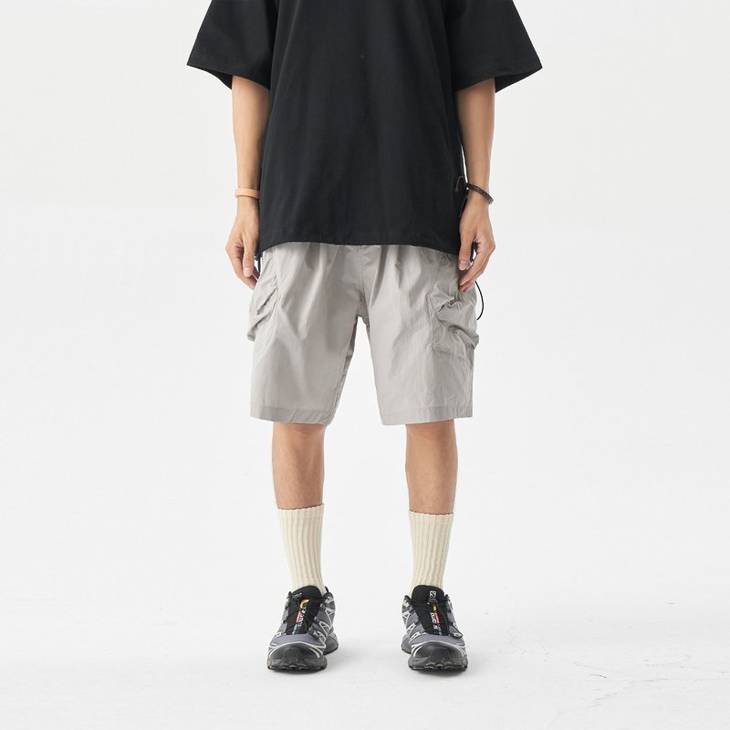 TopBasics Adventure Series Seven Pockets Utility Shorts - 男短褲/工作短褲 - 聚酯纖維 灰色