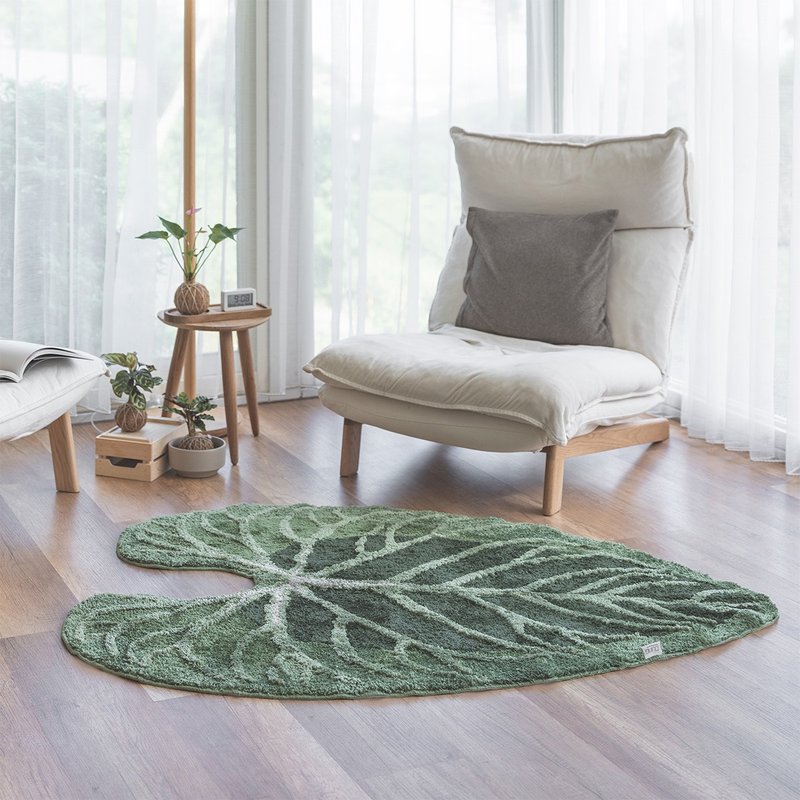 (Large) Emperor Flamingo Flocking Floor Mat-Carpet/Flocking/Bedroom/Living Room/Kids Room/Plants - พรมปูพื้น - เส้นใยสังเคราะห์ สีเขียว