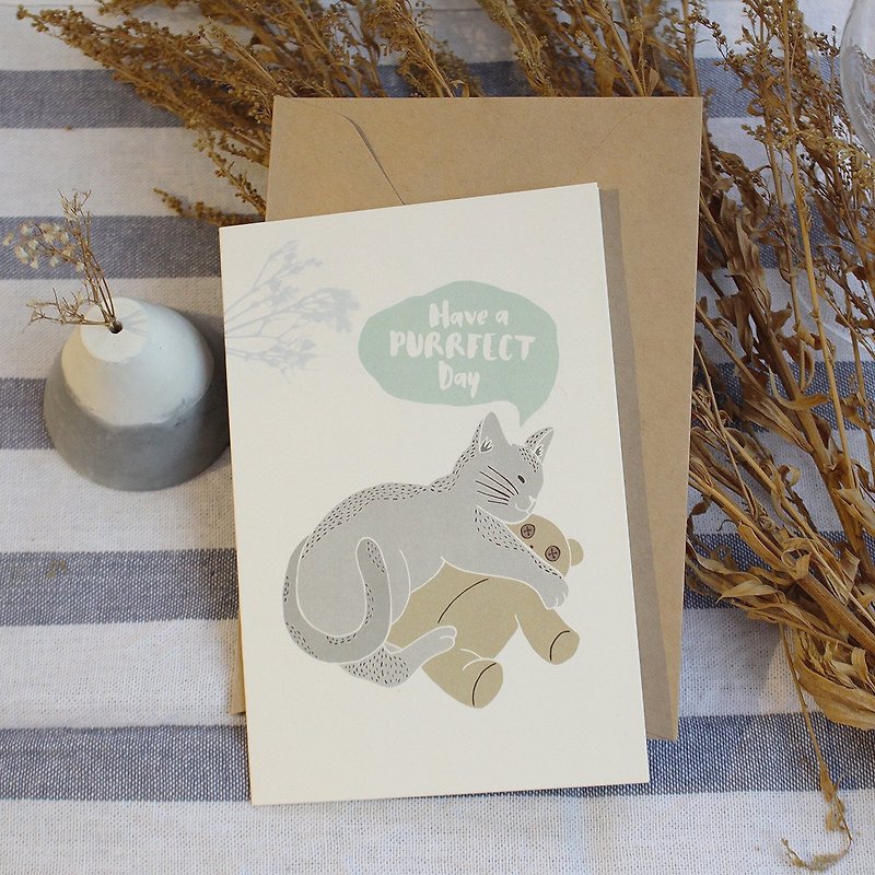 Have a purrfect day Birthday Card / Cat birthday card - Cards & Postcards - Paper 