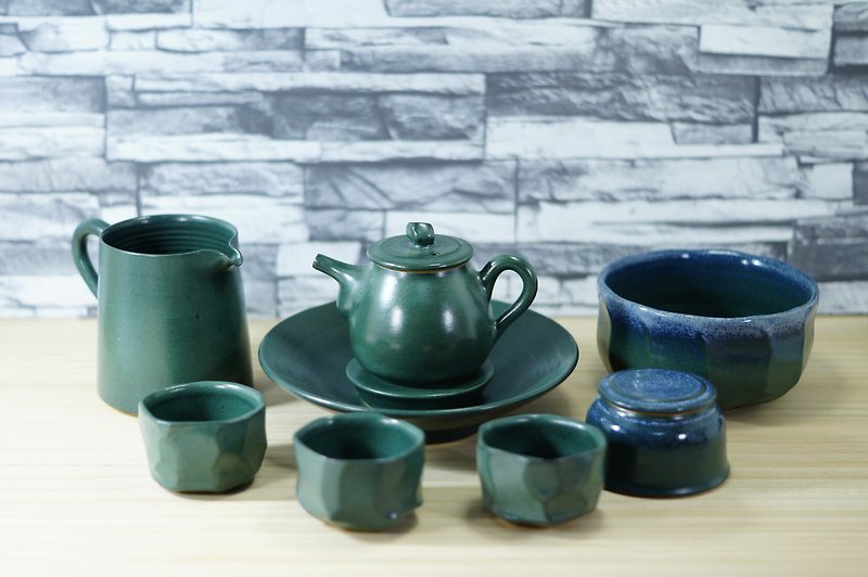 Kwai green tea set - Teapots & Teacups - Pottery Green