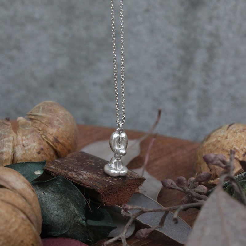 Balloon Bunny - handmade sterling silver necklace - Necklaces - Sterling Silver 