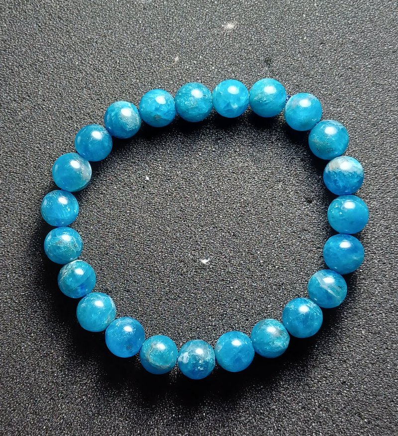 Blue apatite hand beaded bracelet - Bracelets - Gemstone 